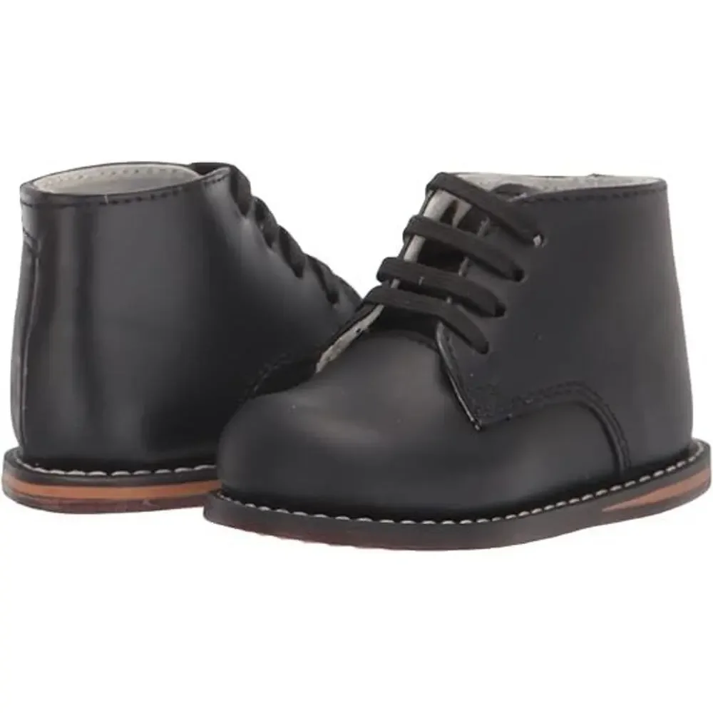 Josmo First Walker Shoes Black Leather Non Slip Lace Up Toddler Size 4.5 NIB